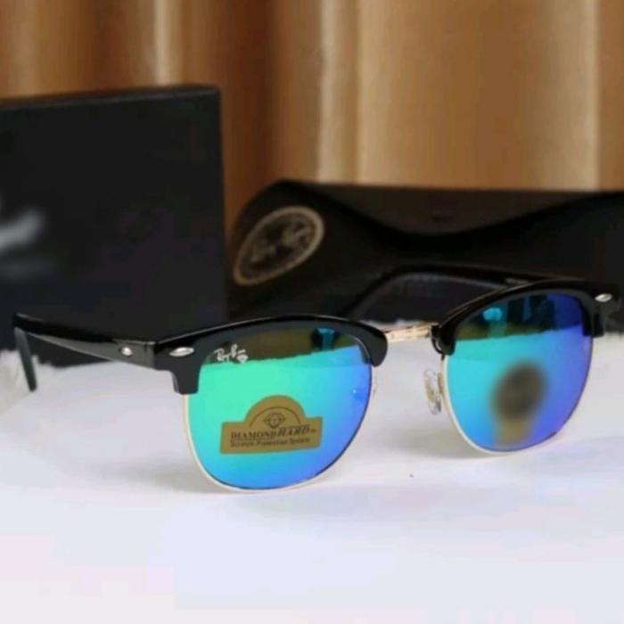 RAY BAN SUNGLASSES FASHION KACAMATA CLUBMASTER LENSA ASLI KACA POLARIZED ANTI SILAU 3016 RT .