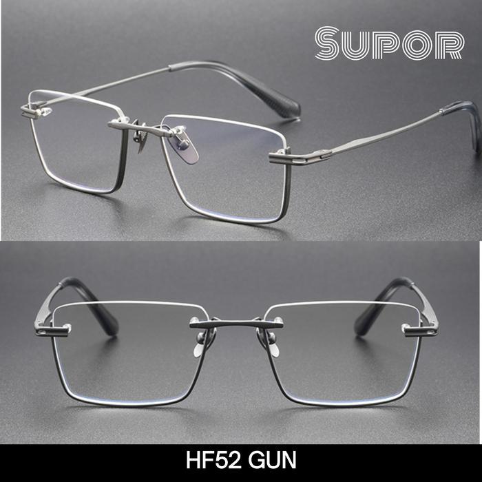 HF52 XL Frame kacamata Titanium Kaca mata Half Frame PRIA executive Profesional bisnis LEBAR semi fr