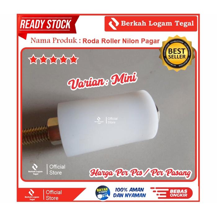 Roda Nilon / Roller Pintu Pagar Besi Stainless Kayu Diameter 27 mm
