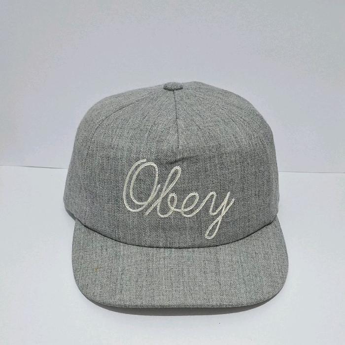 topi obey 2 bahan strap kulit original second no stussy supreme