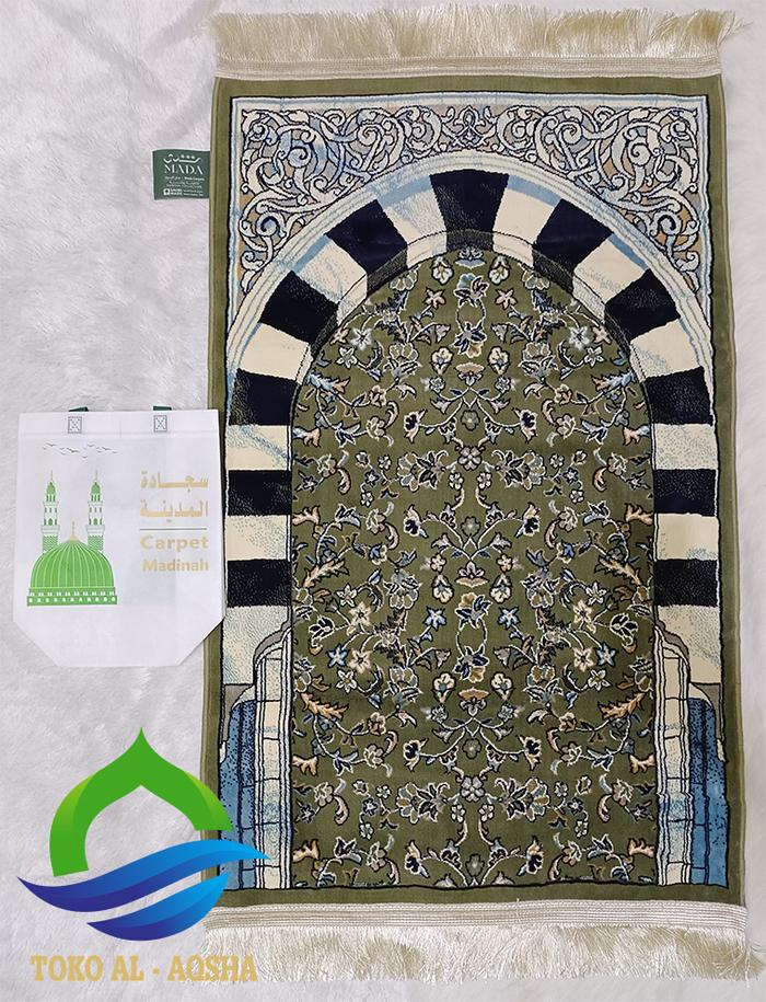 Sajadah Rawdah Polos hijau-Rawdah rug