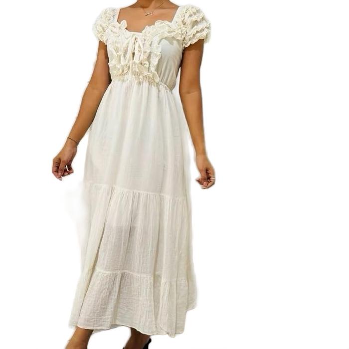 Longdress esmeralda offwhite Dewasa Remaja Casual Wanita