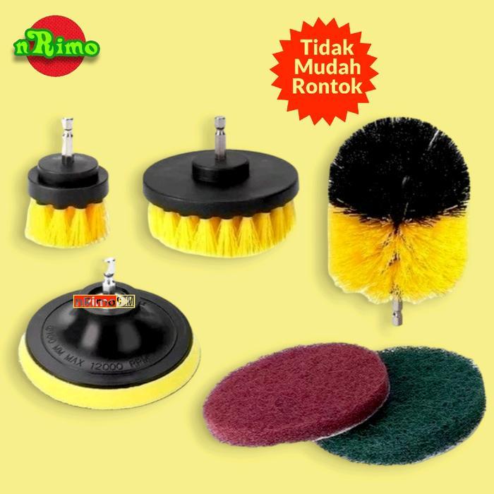Mata Bor Kepala Sikat Bor Listrik Electric Drill Brush Attachment Cleaning Head Set Berkualitas