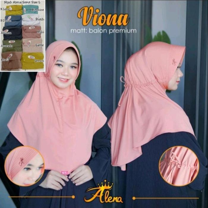 hijab serut anak sekolah ori alena Kerudung Bergo Instan Muslim Dewasa