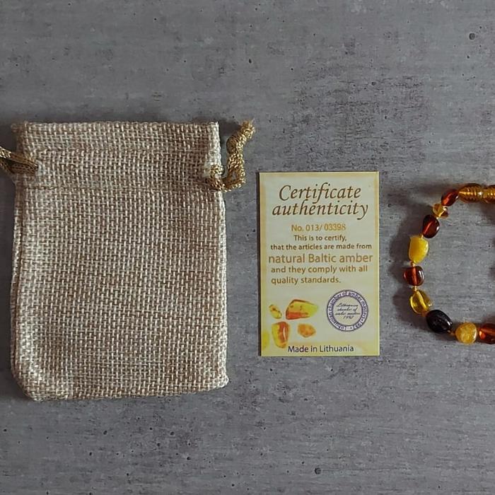 Omwshop Gelang Amber Tumbuh Gigi Bayi Beans Ambe Bracelet 100% Usa Lab