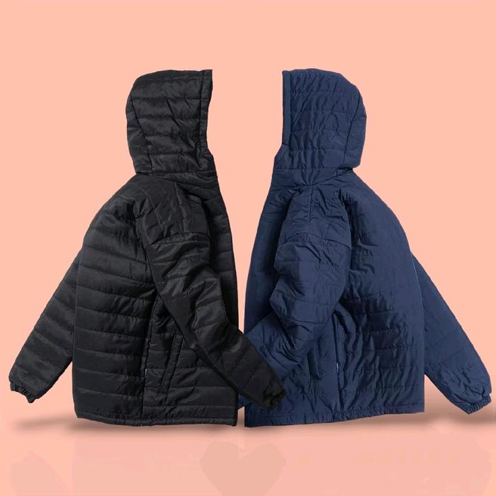 Jaket Gelembung Puffer Windproof Ori MTBS Hitam Dan Navy Premium Distro Quality Full Tag Unisex Pria