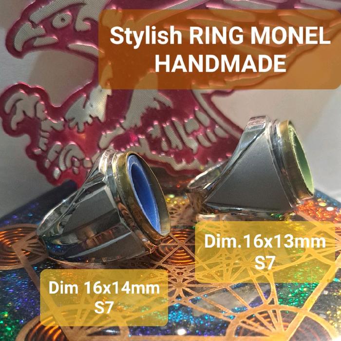 Cincin STYLISH RING MONEL Handmade Doff List Tembaga Stylish Ready Untuk Emban Batu Akik Permata Cry