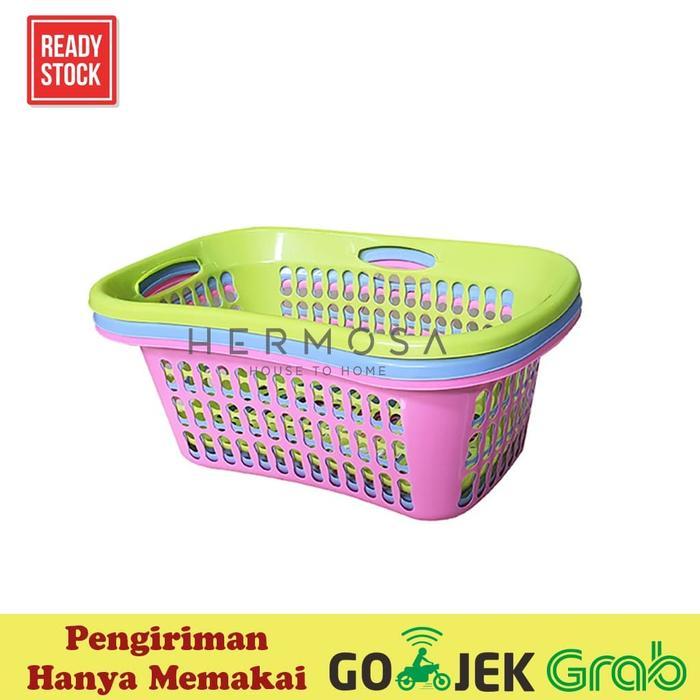 Keranjang Baju Plastik ukuran Besar tempat pakaian Laundry Bersih