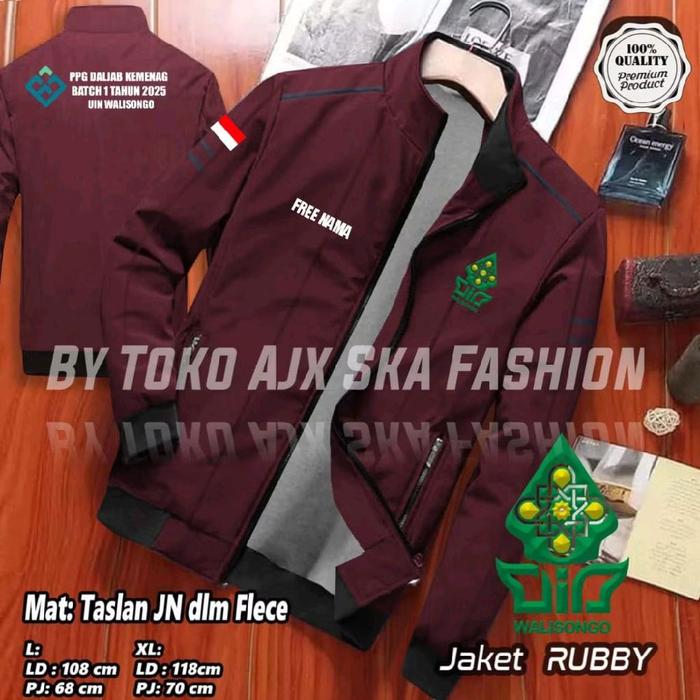 TOKO AJX SKA FASHION Jaket Kemenag Batch 1 2 UIN WALISONGO Tahun 2025 2026 Waterproof Free Nama Bisa
