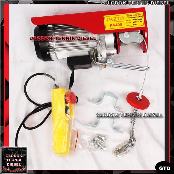 PAZTO MINI ELECTRIC HOIST 400 KG 20 M TAKEL LISTRIK PA 400 ROPE HOIST