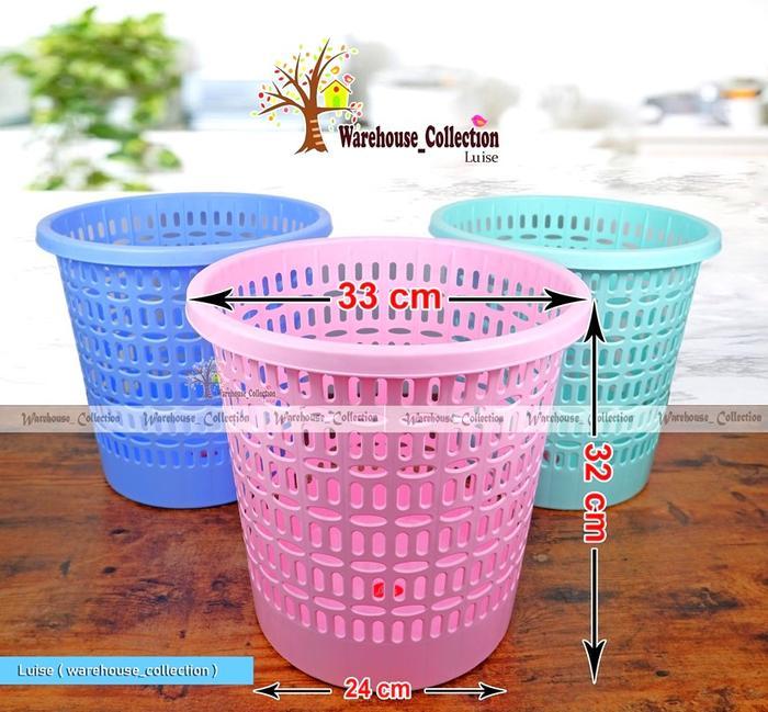 Tempat Sampah Plastik JUMBO & TEBAL //( 2pcs ) KERANJANG SAMPAH BULAT ASHLEY//KERANJANG SAMPAH CANTI
