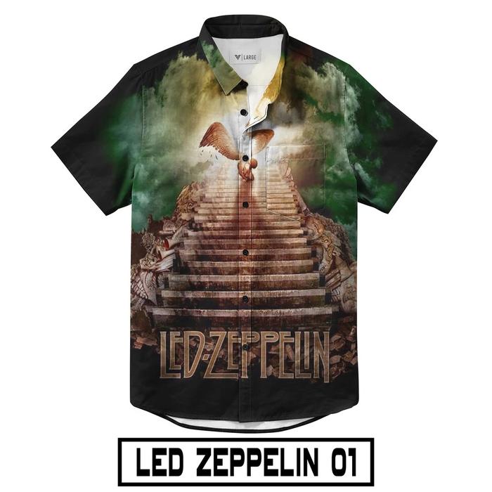 Kemeja Pria Tangan Pendek - Led Zeppelin