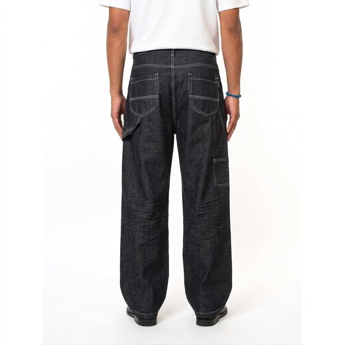 SPELLBIND Evolution Celana Carpenter Raw Denim Baggy Wide Leg Black Indigo Vintage Jeans Pria Street