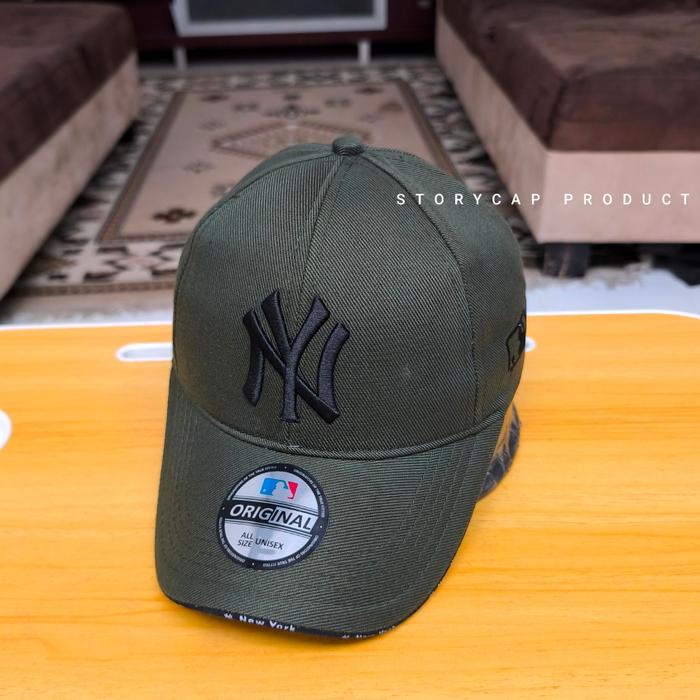 TOPI BASEBALL DISTRO LOGO NY WHITE - TOPI BASEBALL PRIA WANITA NY ARMY