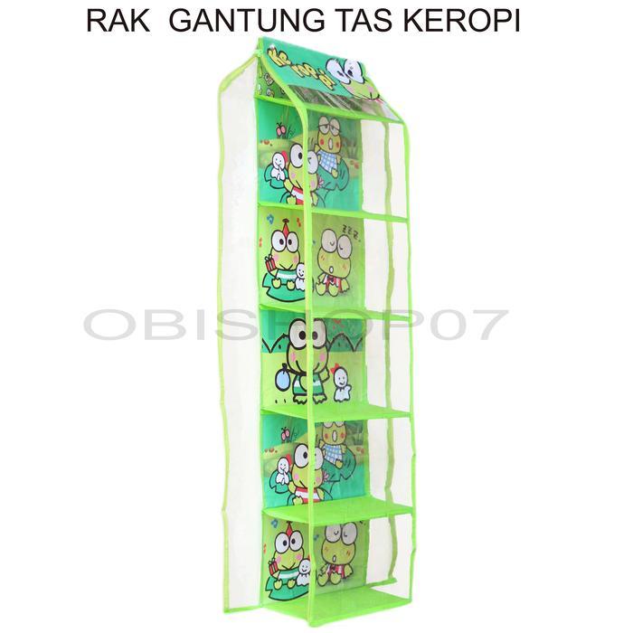 Rak Tas Gantung Jumbo Mika Tebal Alas Triplek Berkualitas