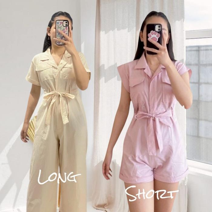 Katun PREMIUM (Pre-Order) 377 1004/ 992 1071 Agatha Jumpsuit Overall Jumper Kodok Wanita Kekinian Ko