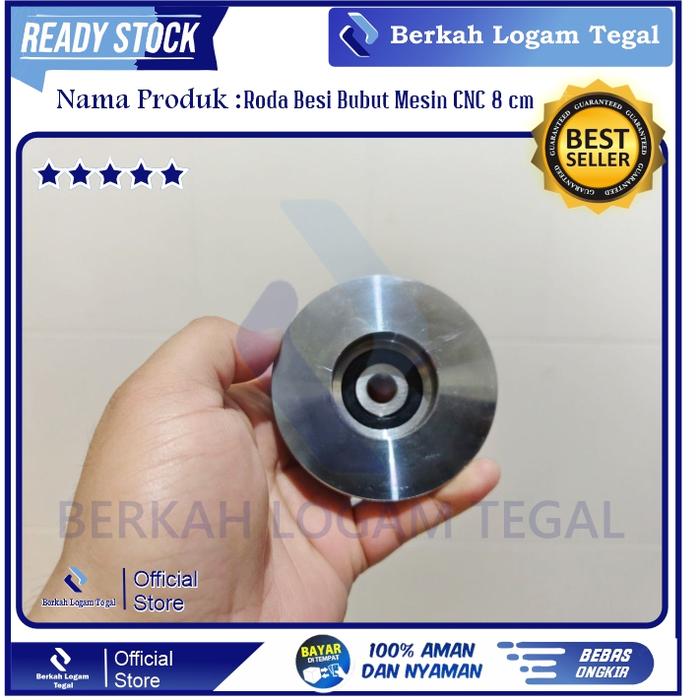 Roda Besi Bubut Mesin CNC Pengganti Rumah Roda Pintu Pagar 8 cm