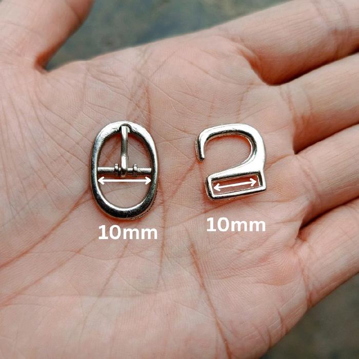 Sepasang Gesper Pengait Aksesoris Sandal Sepatu Wanita 10mm Nikel Oval PP