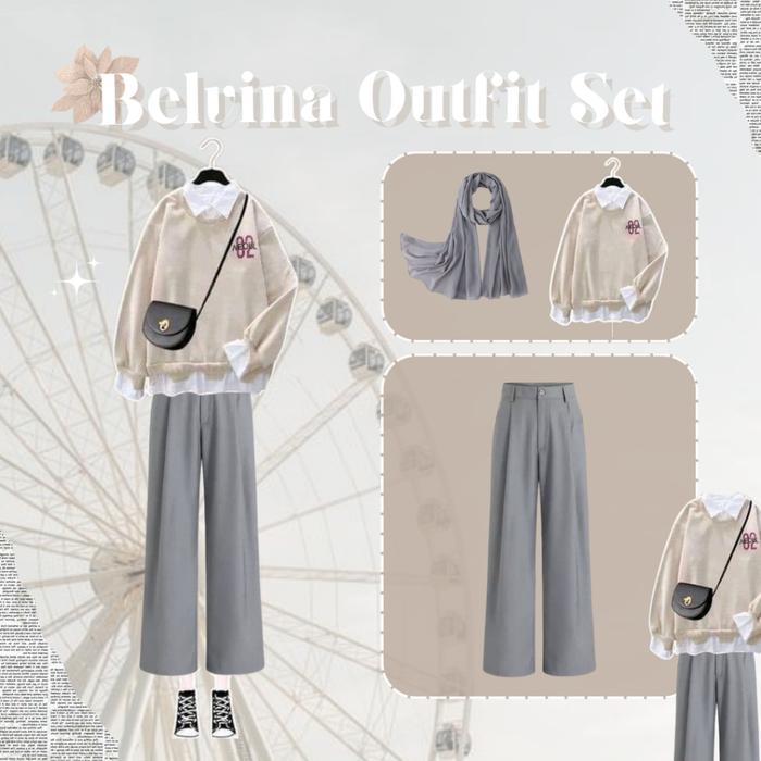 Belvina Outfit Set | SND |Oneset korean style | Pinterest Outfit | OOTD Korean Style | Outfit Sweate