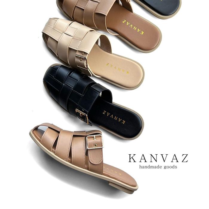 KANVAZ - ZELIA | SANDAL SLOP WANITA - SENDAL WANITA TERBARU /Sandal Cewek Selop - Sandal wanita mura