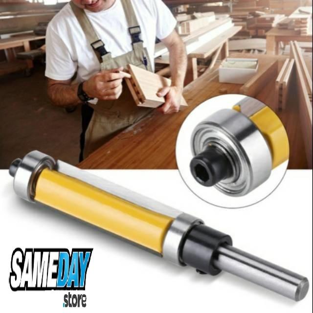Mata Profil Flush Trimmer Router Bits Double Bearing 6mm X 12mm HPL Edging Trim Atas BawahMata Profi