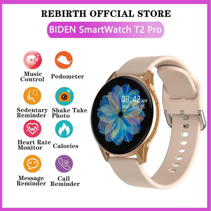 BIDEN SmartWatch T2 Pro Sleep Monitoring Message Reminder Heart Rate Monitor Pedometer Wanita/Pria J