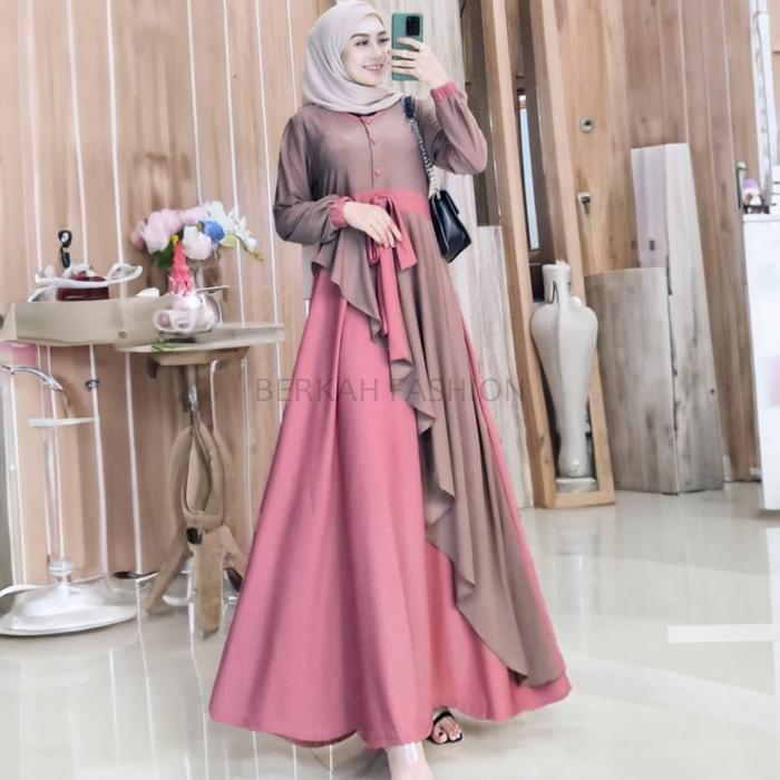 SPECIAL Nilam Maxy - By Uais Pakaian baju muslim dress nilam M / L / XL / XXL dress baju gamis gaun 