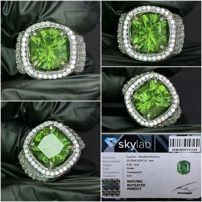 Natural Rutilated Peridot 5.85cts memo SKYLab
