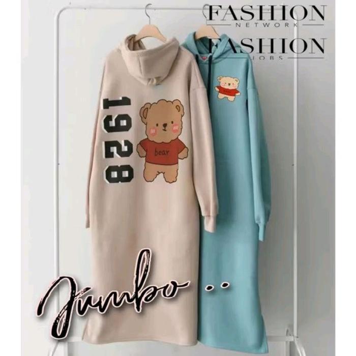 VOC - Dress Jumbo wanita Hoodie Dress Grace Grace