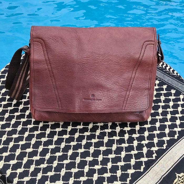 (WAJIB Transaksi Offline) Massanger Bag / Shoulder Bag Ermenegildo Zegna Authentic Made In Italy - P