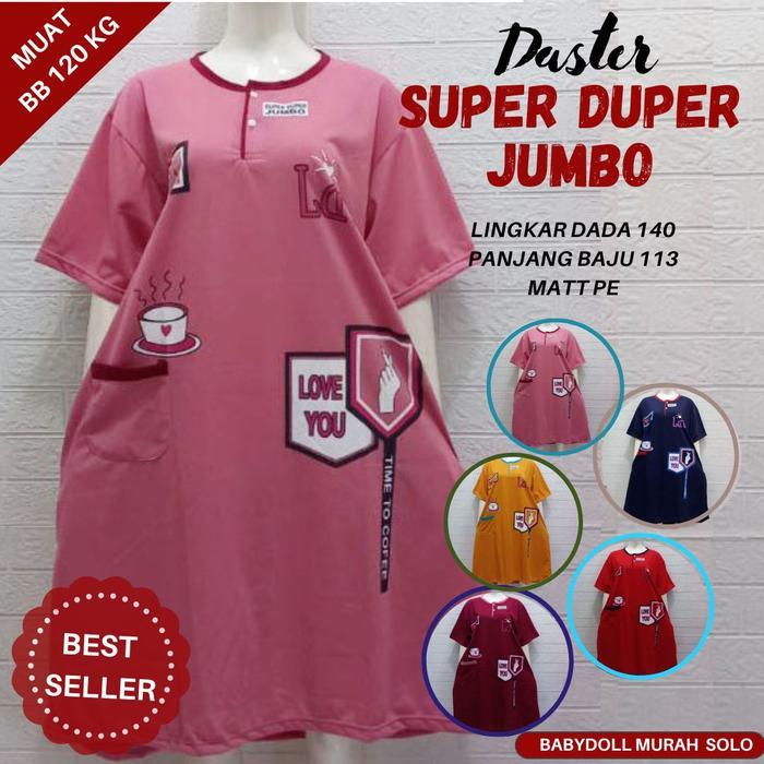 Grosir Isi 3 Pcs Super Duper Jumbo Daster Tidur Wanita Bahan Kaos Muat Bb 120Kg Lingkar Dada 140 Pen