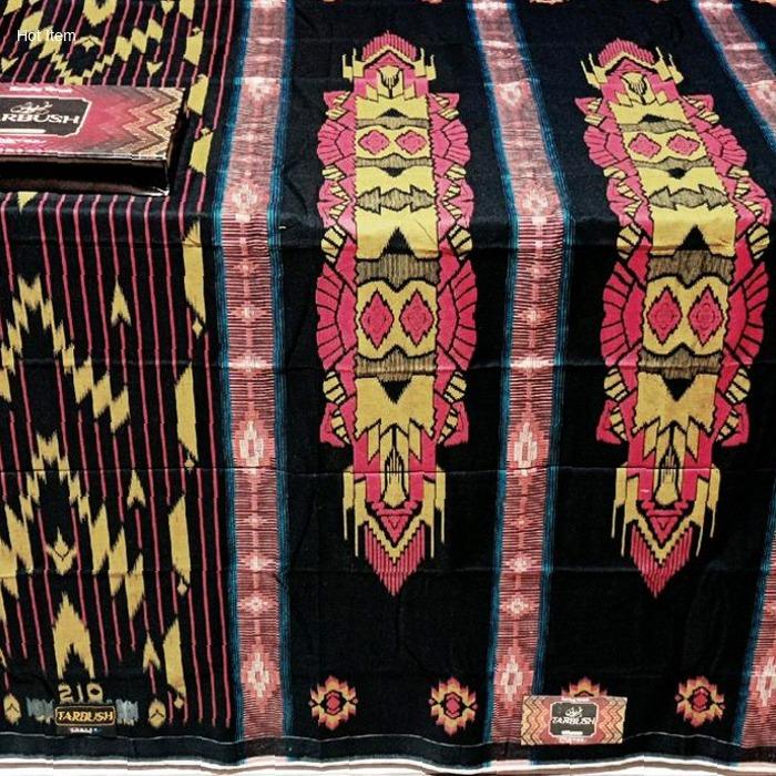 Sarung Sapphire Tarbush Classic songket jacquard Original motif bhs hitam | Hot Item