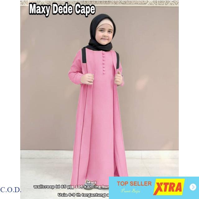 Baju Maxi DEDE PINK SL Anak perempuan baloteli Pink Kekinian Tiktok shop Fashion Muslim Ramadhan Leb