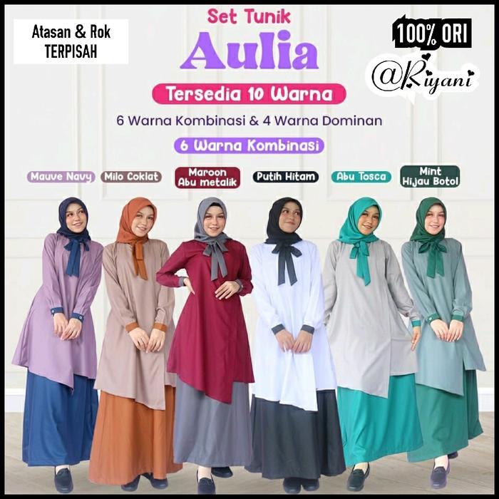 Setelan Tunik Aulia Seragam Kerja Dinas Guru Original By Riyani Toyobo Nyaman Terbaru !!!