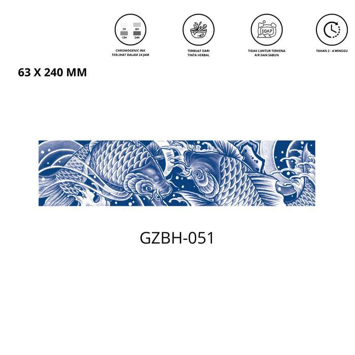 tato temporer premium semi permanen tattoo fruit ink tattoo ikan koi tato armband temporary - GZBH-0