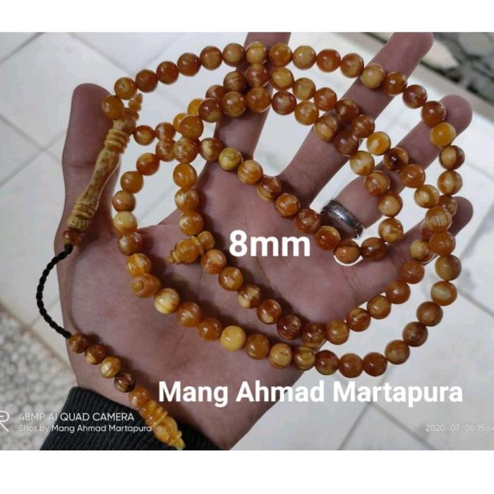 ( COD ) Fashion Muslim Tasbih 33 & 99 Kayu Nur Nyala / kayu Pinus Getah Damar Dim 8mm Asli Original