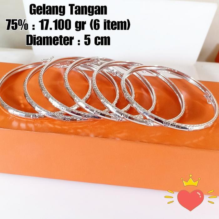 GELANG TANGAN EMAS / MAS PUTIH 75% BERAT 17.100 GRAM DIAMETER 5 CM
