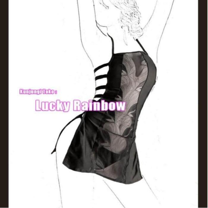 Lingerie Baju Tidur Daster Seksi Bandage Dress Rok Mini Hitam 3058