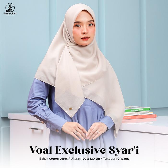 Hijab Voal Exclusive/Voal Paris Syari Polos Metal Logo (Um) 120x120cm By UmamaScarf