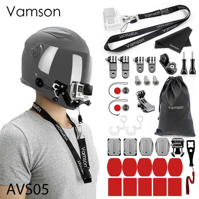 Vamson Gopro 9 Accessories Helmet Curved Adhesive Side Mount Adapter