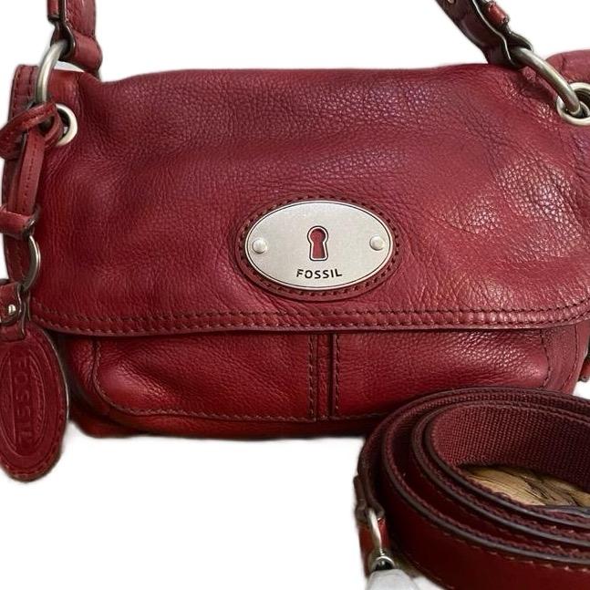 Tas shoulder kulit warna merah marun