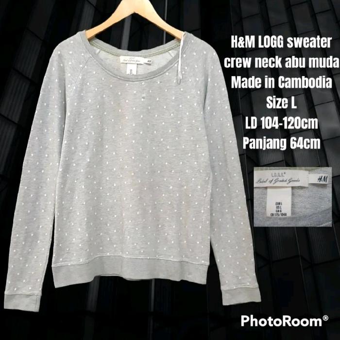 H&M LOGG sweater crew neck abu muda