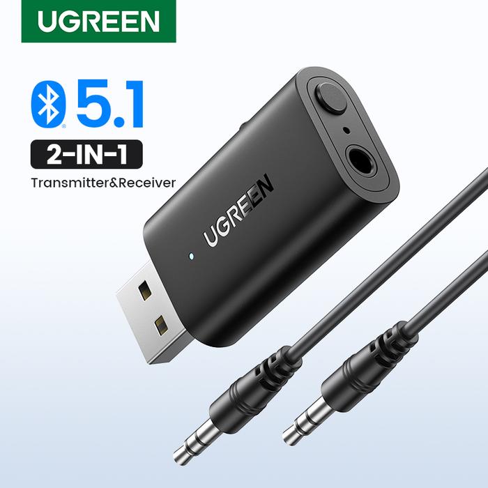 UGREEN 2 in 1 Bluetooth Car Adapter Bluetooth 5.1 Stereo Transmitter