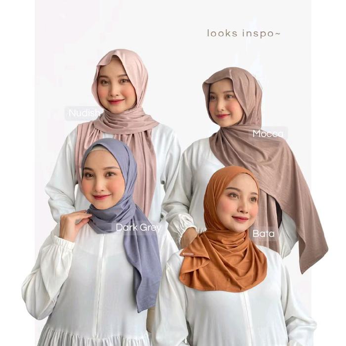 Pasmina Kaos Rayon Premiun Warna Nudist Mocca Dark Grey Bata Kualitas Terbaik untuk Tampilan Elegan