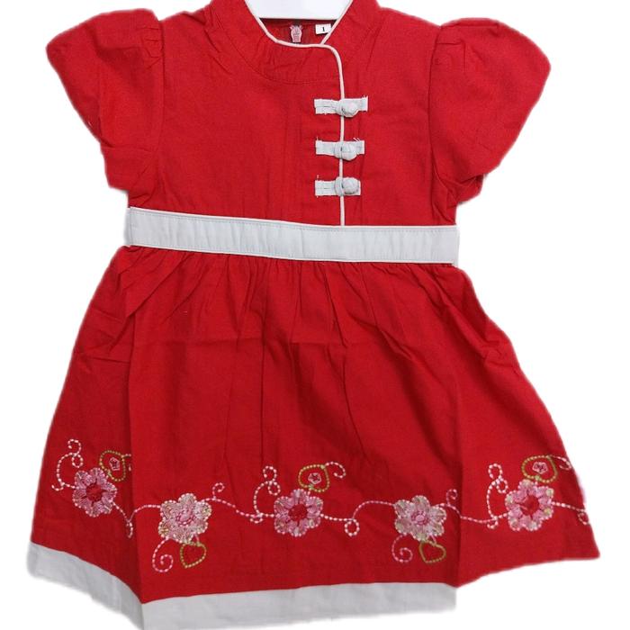 Dress Imlek Merah (12-128) Anak Perempuan - Fashion