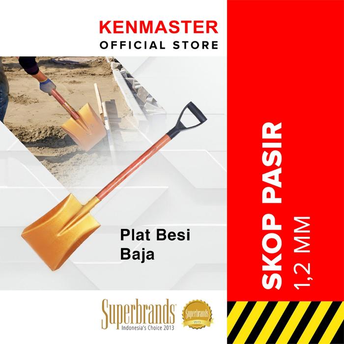 Alat Sekop Rata Datar / Skop Pasir / Skop Gali Tanah Ggang Kayu 1,2MM - SKOP024