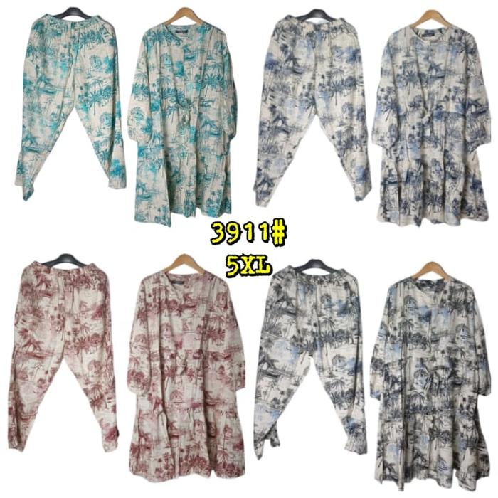 Setelan Dior Coconut Tree Rayon Kelapa BiG Size SUPER JUMBO XXXXXL (5XL) Terbaru & Kekinian 3911#