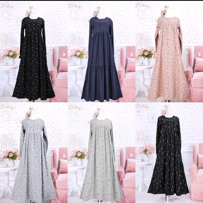 Ditsy Nightgown Mei Gamis Muslim Dewasa Wanita