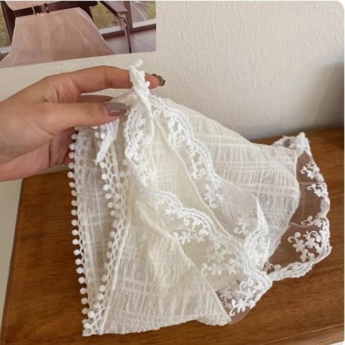 Lace Scarf Syal Renda Wanita Korea Syal Segitiga Ins Gaya Syal Renda Wanita Kain Renda Ikat Kepala