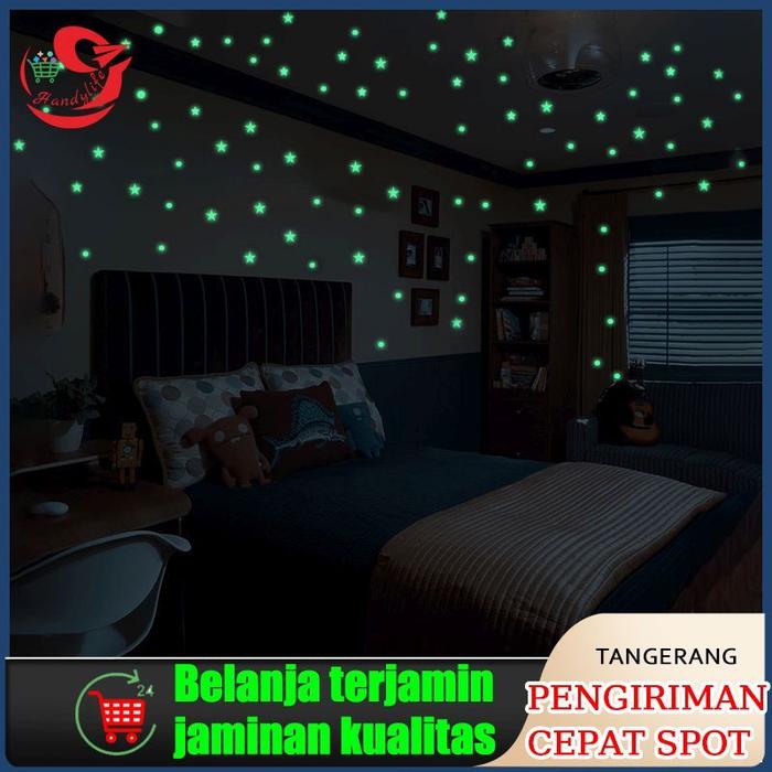 407pcs Lembar Stiker Dinding Bahan Pvc Glow In The Dark Untuk Dekorasi Kamar